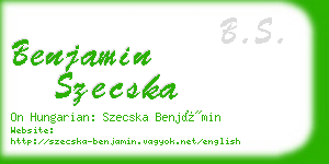 benjamin szecska business card